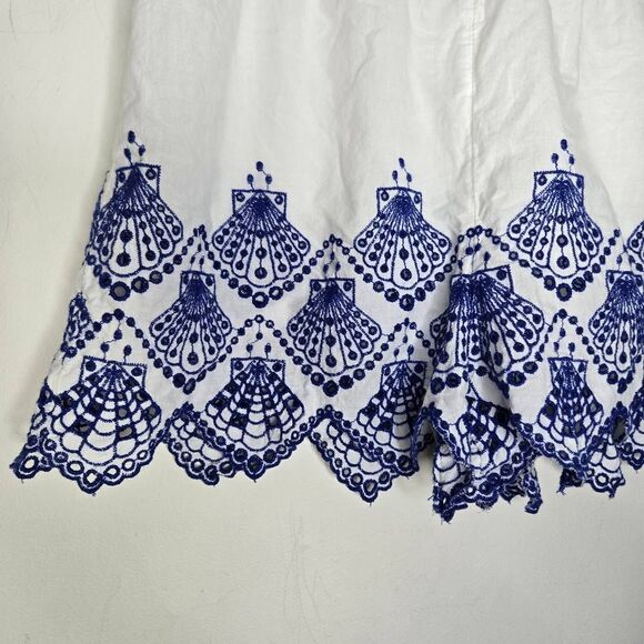 Calypso St Barth Sleep Shorts Size Large 100% Cotton Embroidered Seashells White - Picture 3 of 6